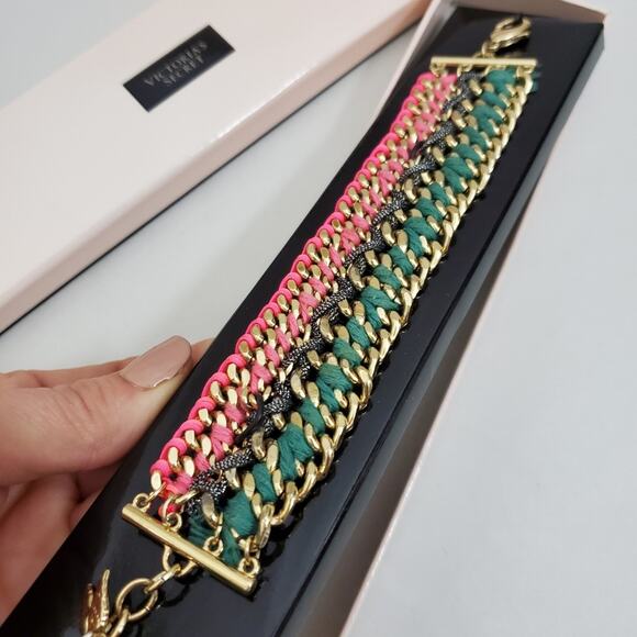 NIB Victoria's Secret |Woven Metal Fabric Bracelet - Picture 3 of 10